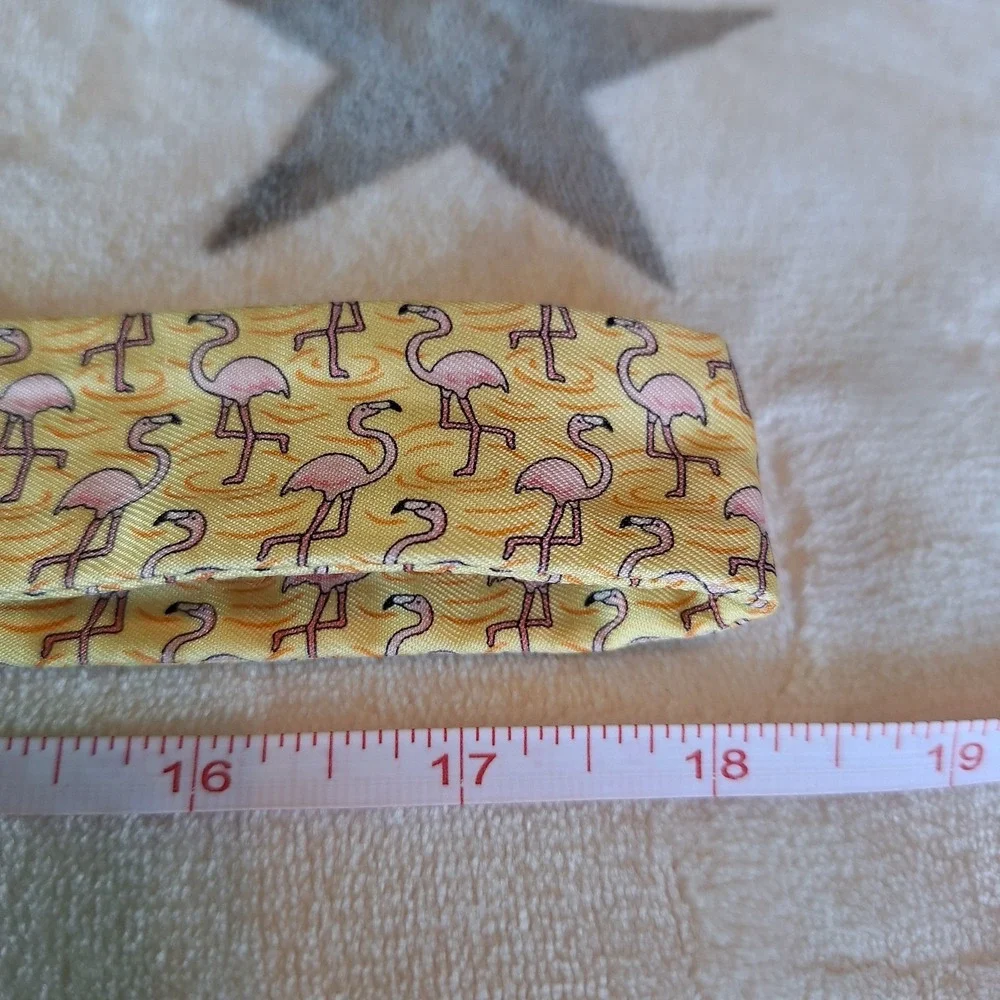 Vineyard Vines Pink Flamingo Belt: Size Small Yellow Preppy Beach Vacation